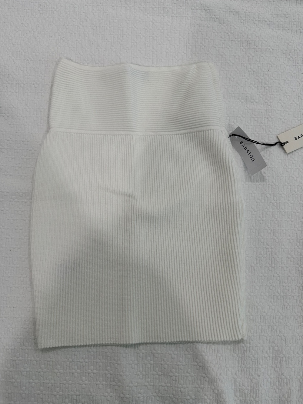 Aritzia Ivory Ribbed Knit Pencil Skirt